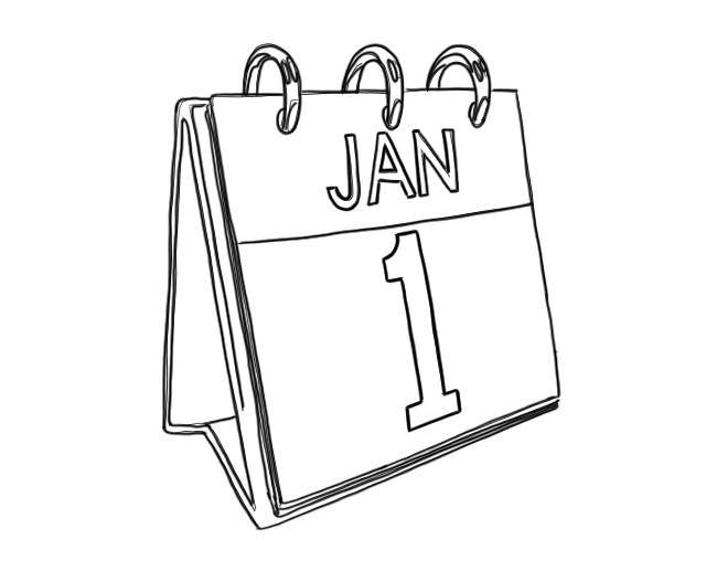 01-01 Jan 1 Calendar