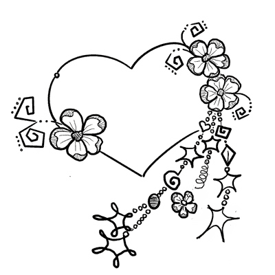 Heart With Flowers & Dangles