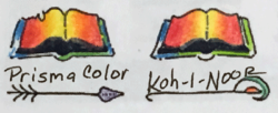 Photograph Comparing the difference between blending Prismacolor colored pencils or Koh-I-Noor Woodless colored pencils using no special methods or techniques.
