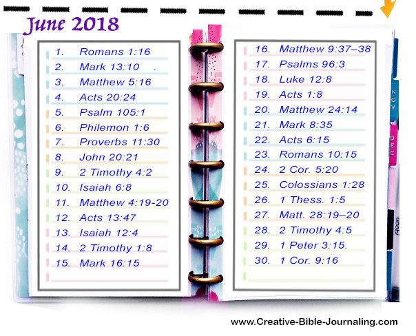 Scripture Writing Planner – June 2018