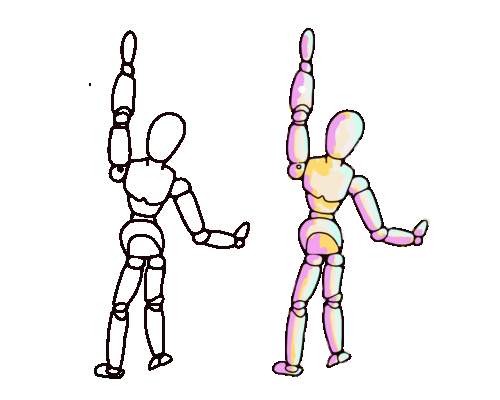 PNG of Artist Figure Reaching Up